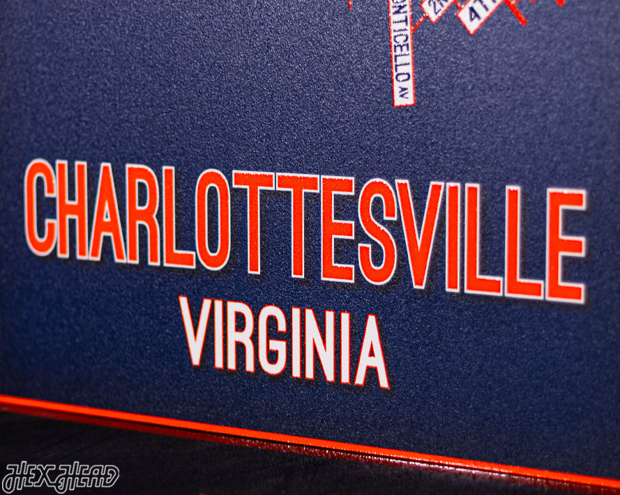 Charlottesville, Virginia School Street Poster Single Layer Metal Wall Art