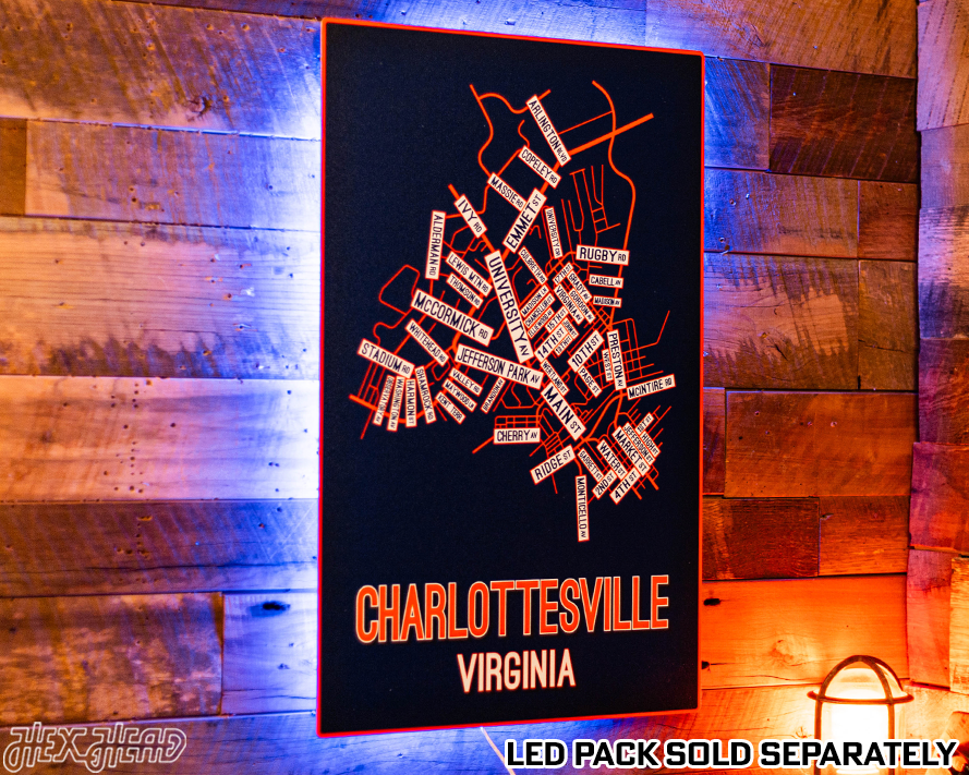 Charlottesville, Virginia School Street Poster Single Layer Metal Wall Art