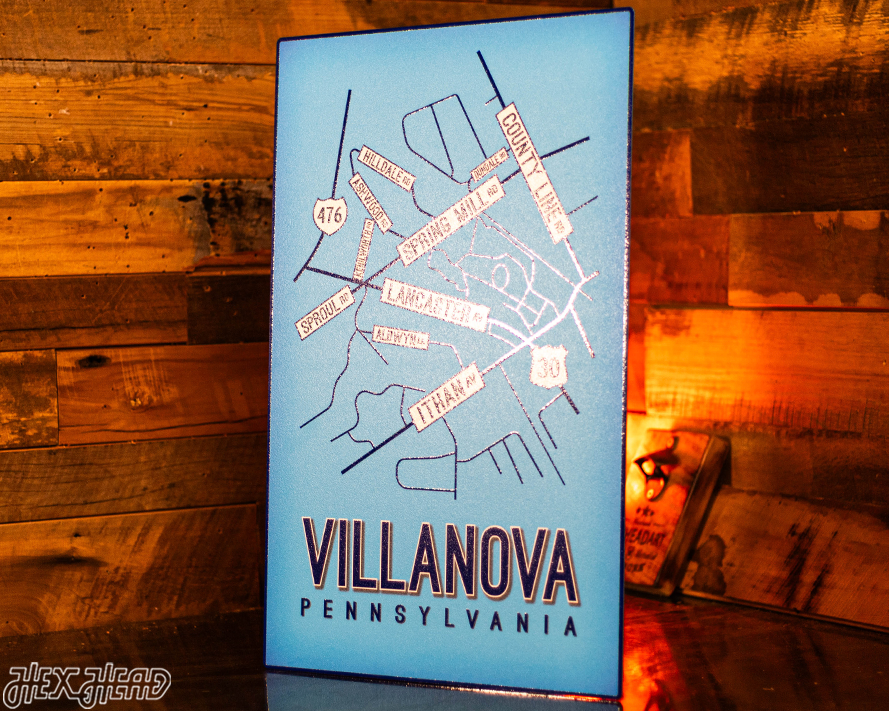 Villanova, Pennsylvania School Street Poster Single Layer Metal Wall Art