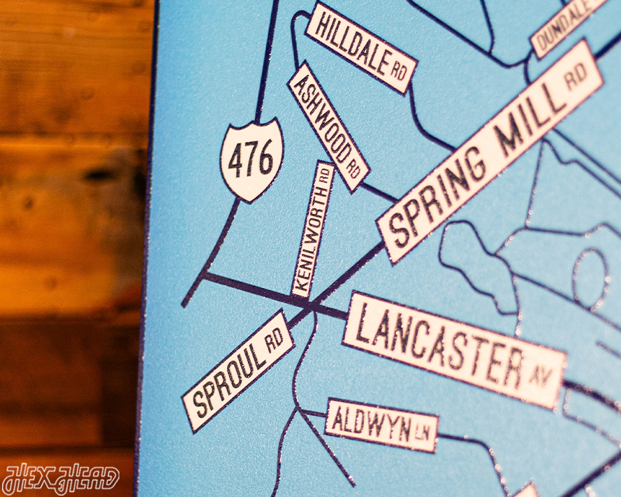 Villanova, Pennsylvania School Street Poster Single Layer Metal Wall Art