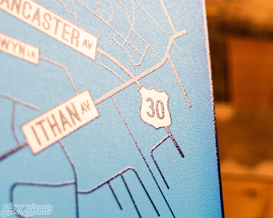 Villanova, Pennsylvania School Street Poster Single Layer Metal Wall Art