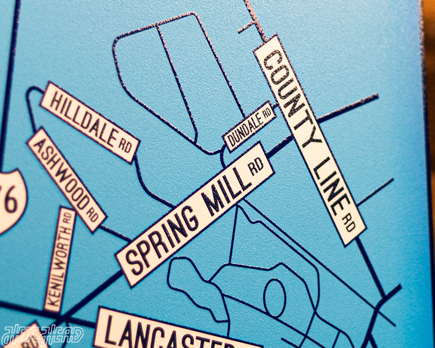 Villanova, Pennsylvania School Street Poster Single Layer Metal Wall Art