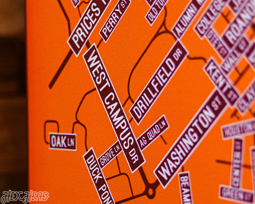 Blacksburg, Virginia School Street Poster Single Layer Metal Wall Art