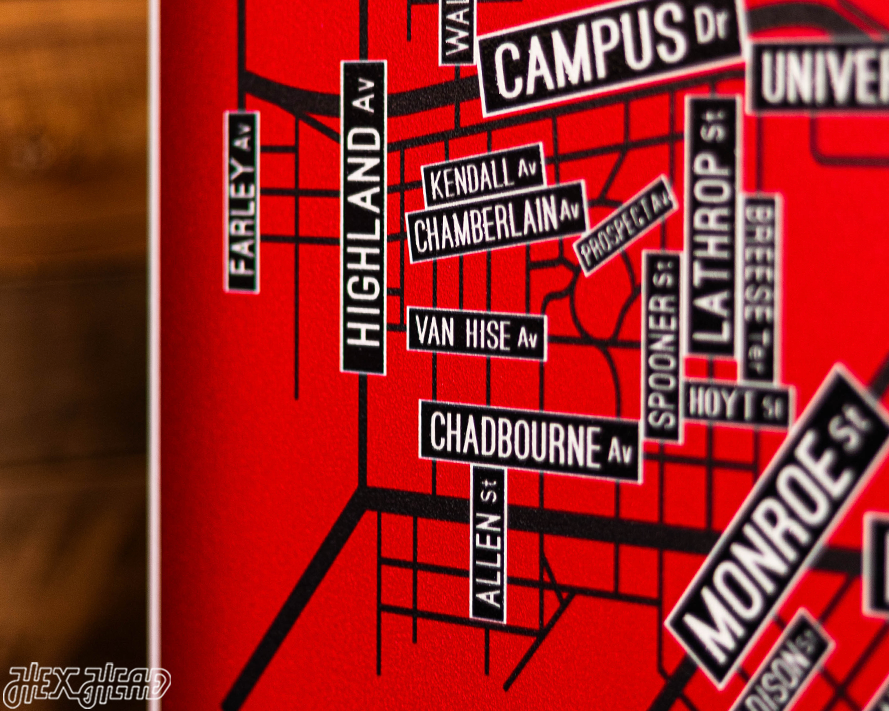 Madison, Wisconsin School Street Poster Single Layer Metal Wall Art