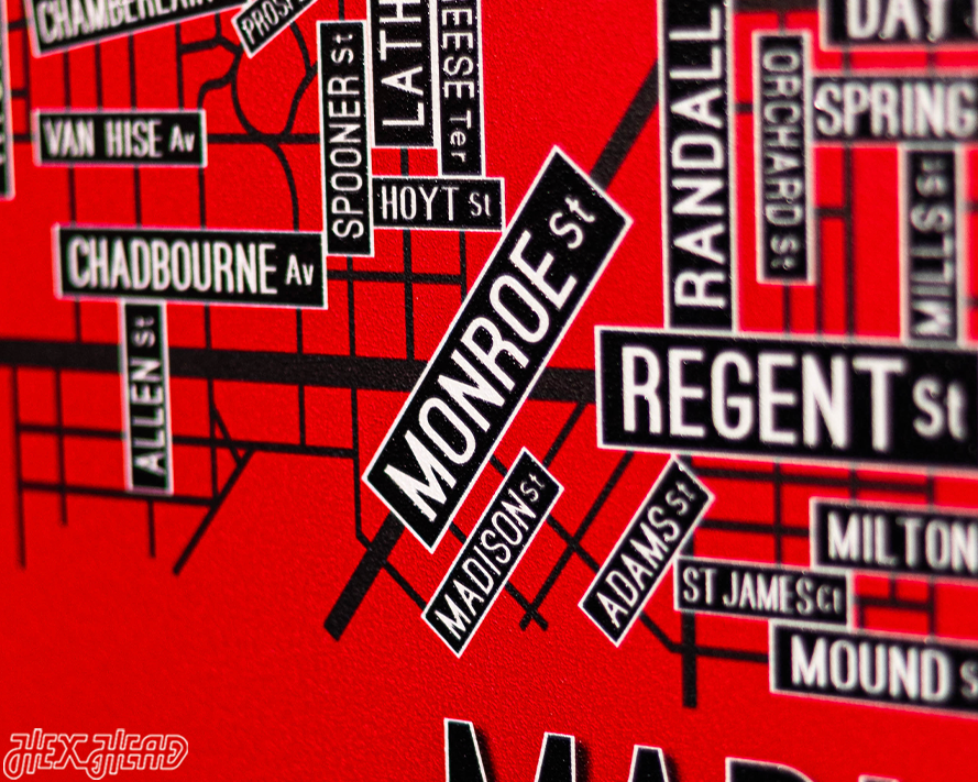 Madison, Wisconsin School Street Poster Single Layer Metal Wall Art