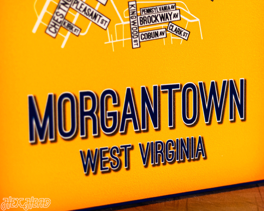 Morgantown, West Virginia School Street Poster Single Layer Metal Wall Art