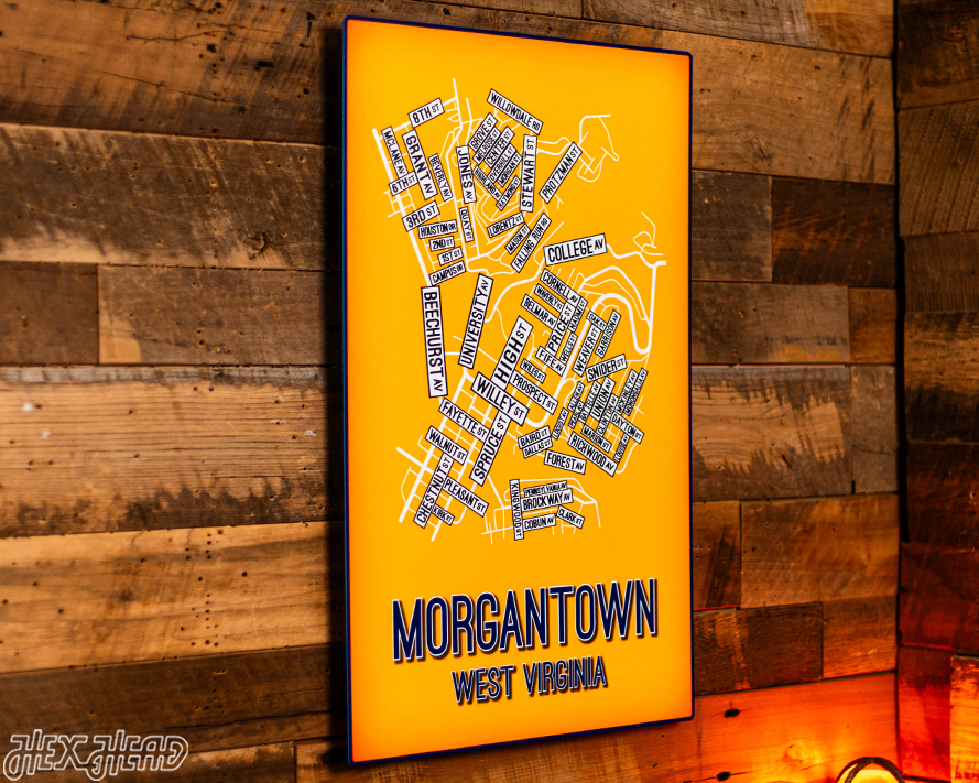 Morgantown, West Virginia School Street Poster Single Layer Metal Wall Art