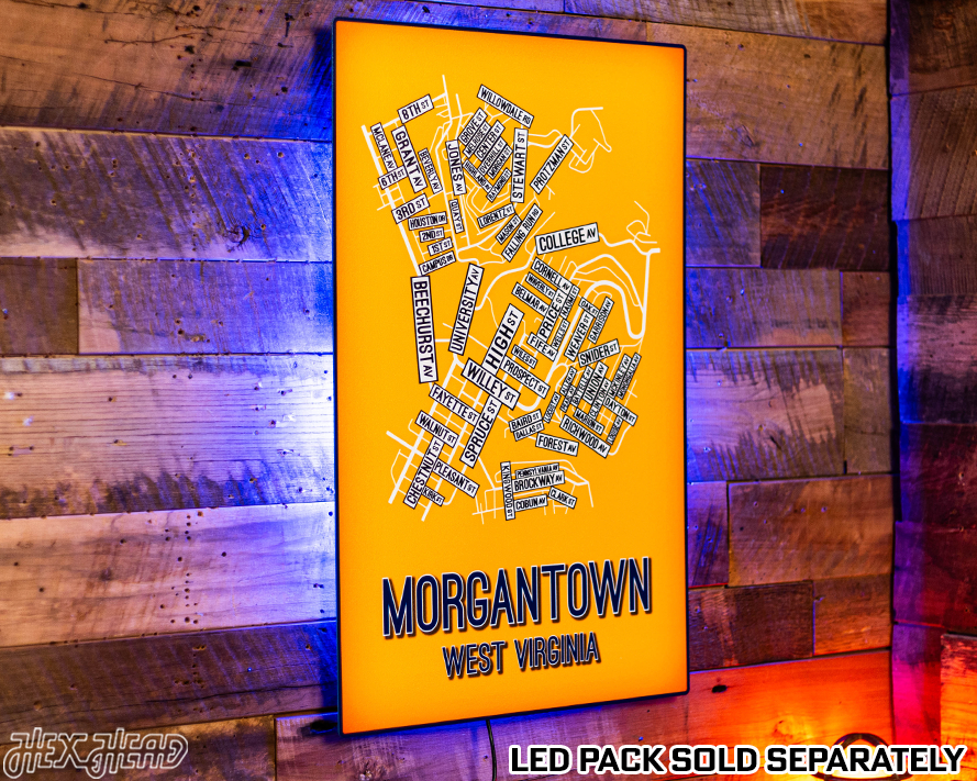 Morgantown, West Virginia School Street Poster Single Layer Metal Wall Art
