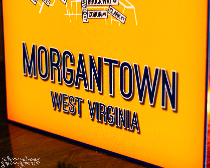 Morgantown, West Virginia School Street Poster Single Layer Metal Wall Art