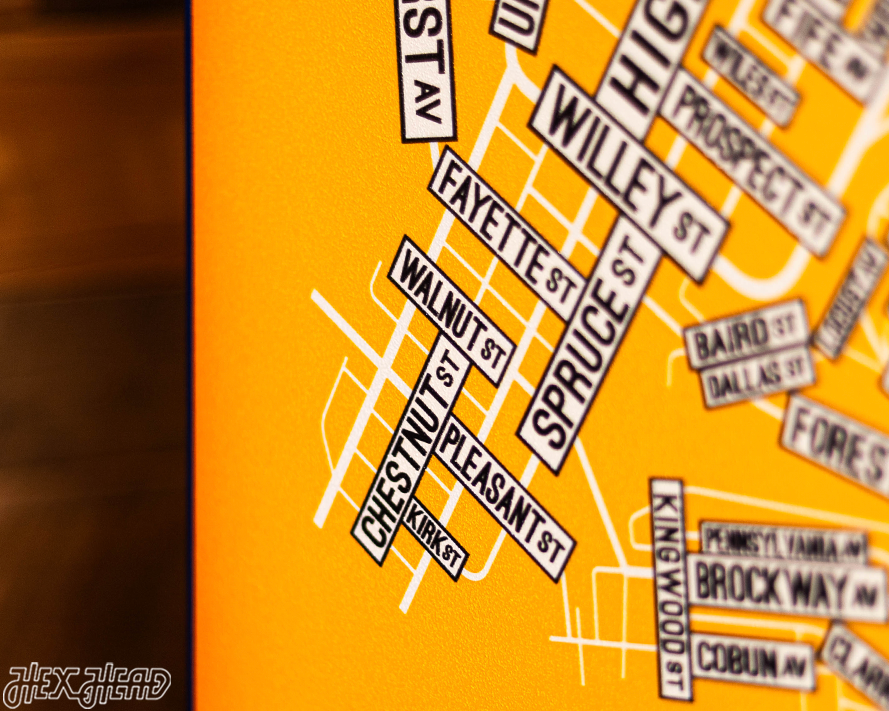 Morgantown, West Virginia School Street Poster Single Layer Metal Wall Art