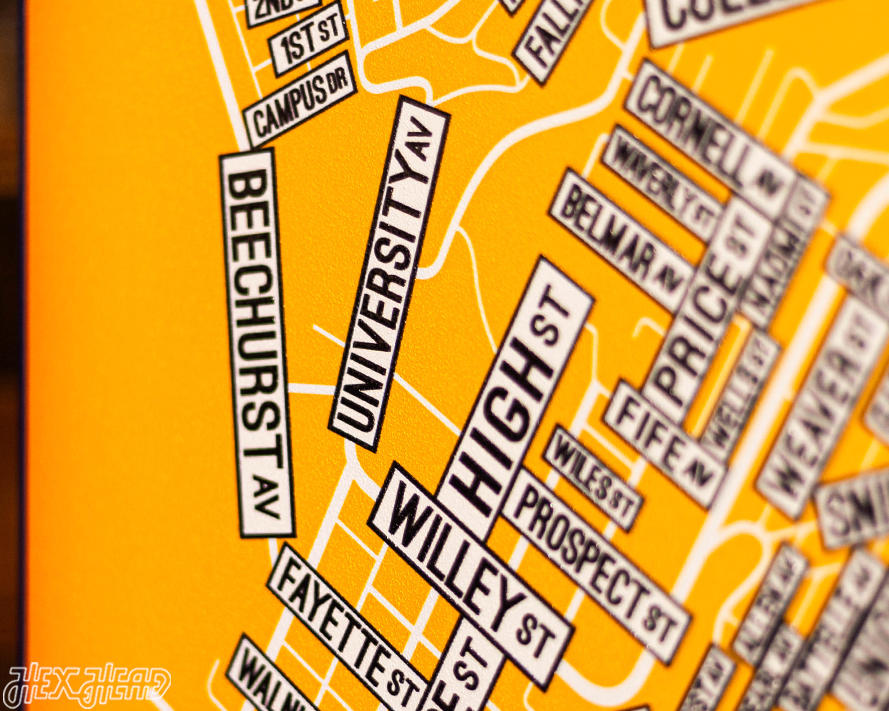 Morgantown, West Virginia School Street Poster Single Layer Metal Wall Art