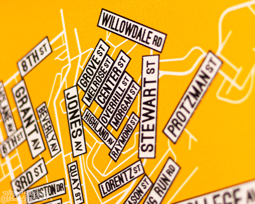 Morgantown, West Virginia School Street Poster Single Layer Metal Wall Art