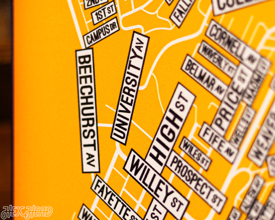 Morgantown, West Virginia School Street Poster Single Layer Metal Wall Art