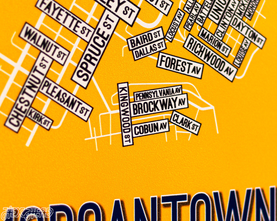 Morgantown, West Virginia School Street Poster Single Layer Metal Wall Art