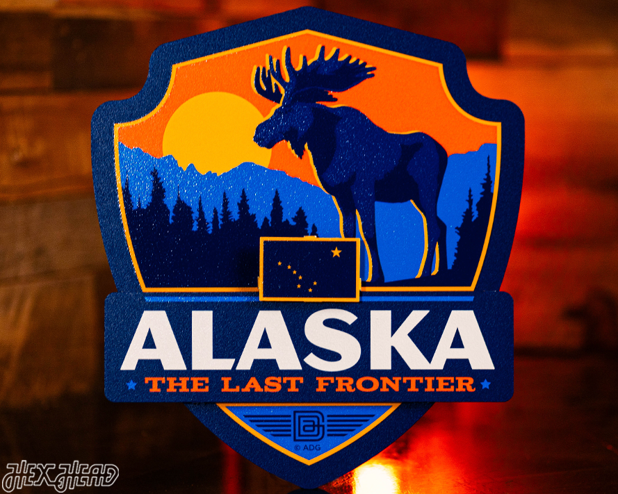 Alaska State Badge 3D Metal Wall Art