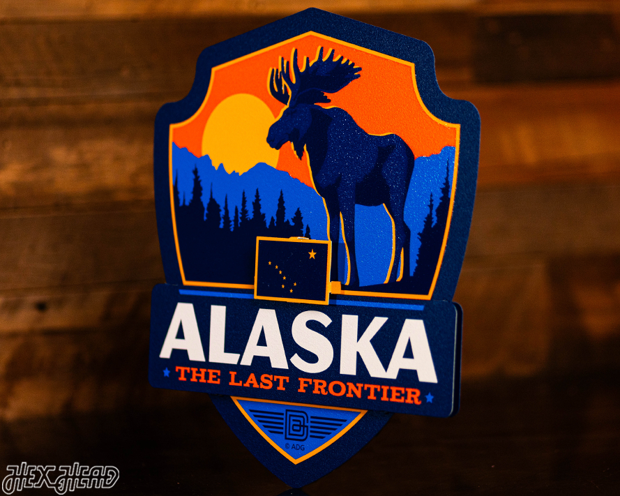 Alaska State Badge 3D Metal Wall Art