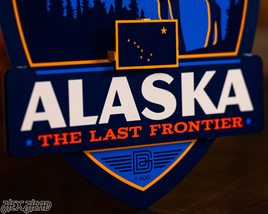 Alaska State Badge 3D Metal Wall Art