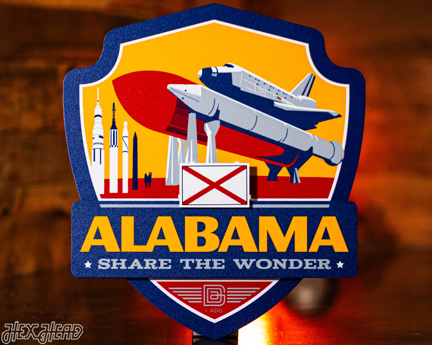 Alabama State Badge 3D Metal Wall Art