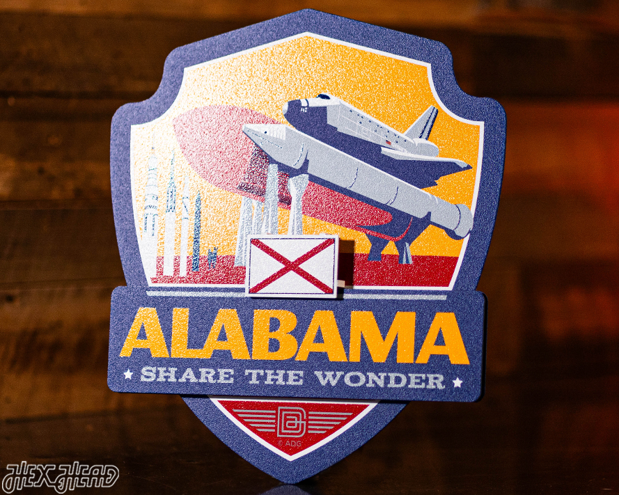 Alabama State Badge 3D Metal Wall Art