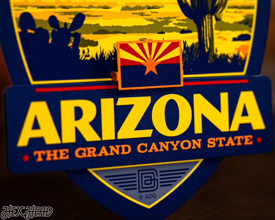 Arizona State Badge 3D Metal Wall Art
