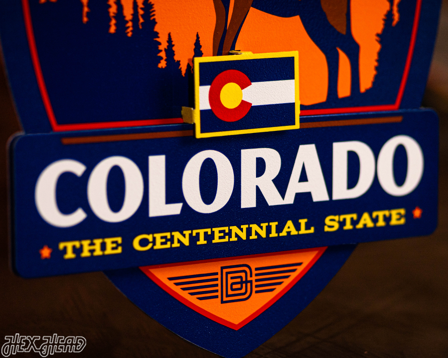 Colorado State Badge 3D Metal Wall Art