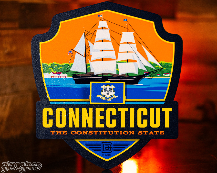Connecticut State Badge 3D Metal Wall Art
