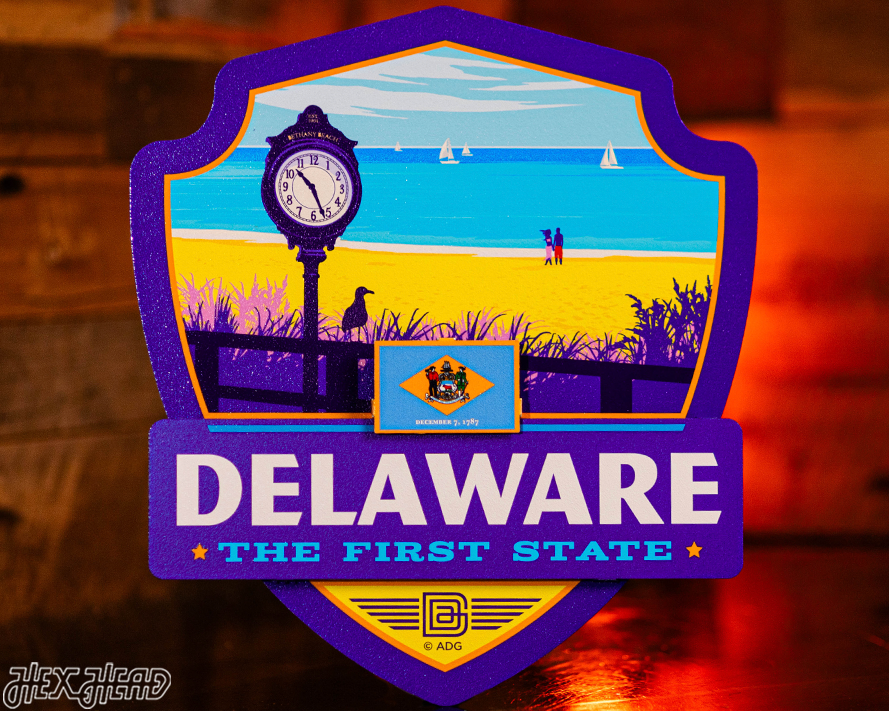 Delaware State Badge 3D Metal Wall Art