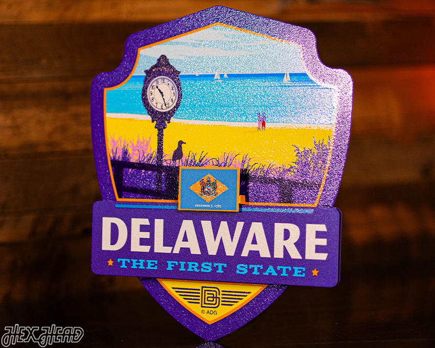 Delaware State Badge 3D Metal Wall Art
