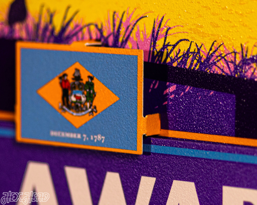 Delaware State Badge 3D Metal Wall Art