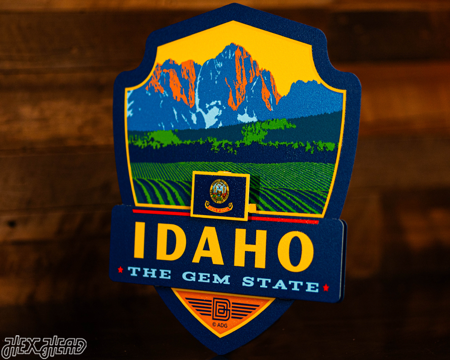 Idaho State Badge 3D Metal Wall Art