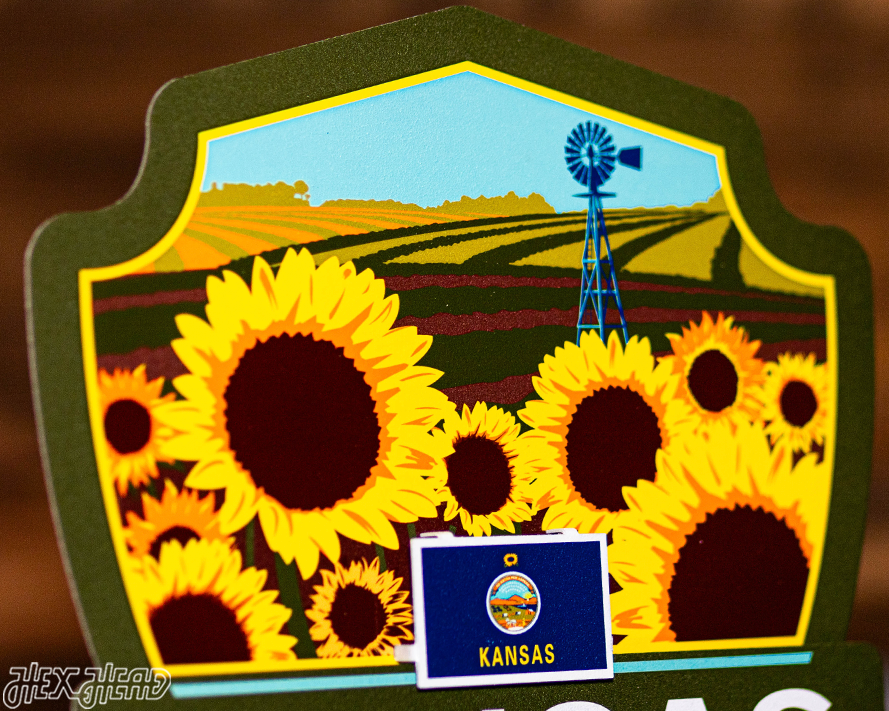 Kansas State Badge 3D Metal Wall Art