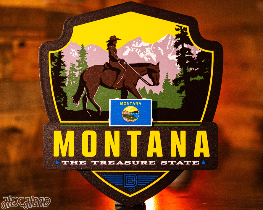 Montana State Badge 3D Metal Wall Art