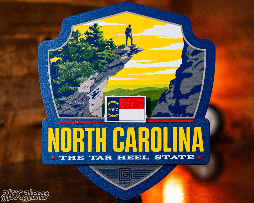 North Carolina State Badge 3D Metal Wall Art