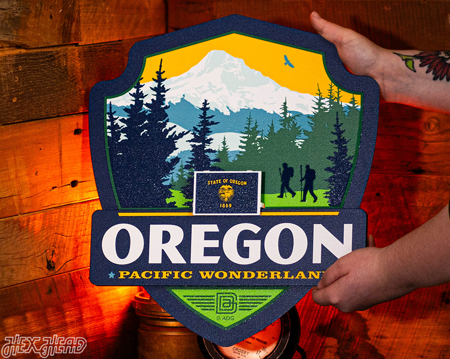 Oregon State Badge 3D Metal Wall Art