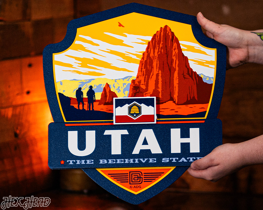 Utah State Badge 3D Metal Wall Art