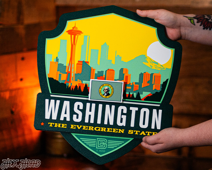 Washington State Badge 3D Metal Wall Art