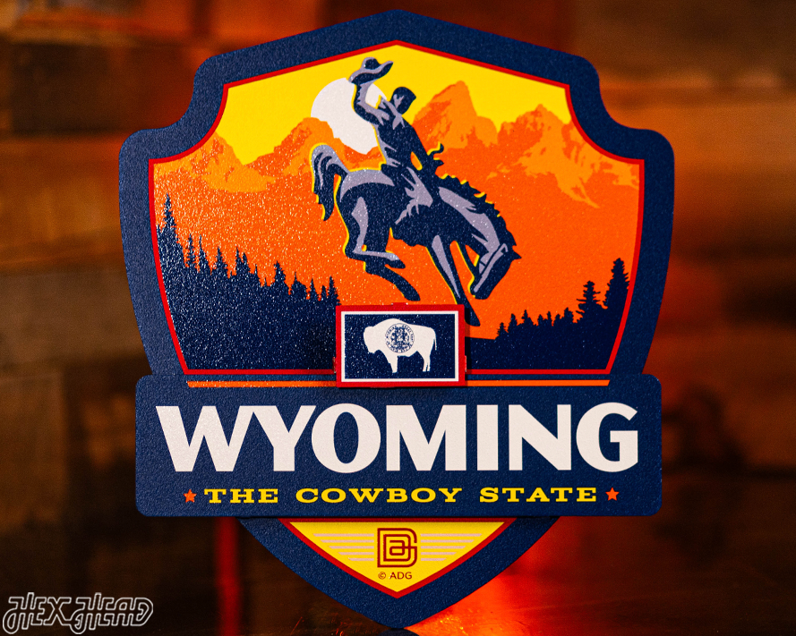 Wyoming State Badge 3D Metal Wall Art