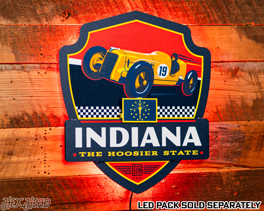 Indiana State Badge 3D Metal Wall Art