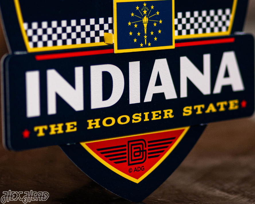 Indiana State Badge 3D Metal Wall Art