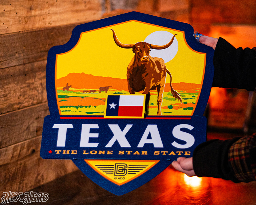 Texas State Badge 3D Metal Wall Art