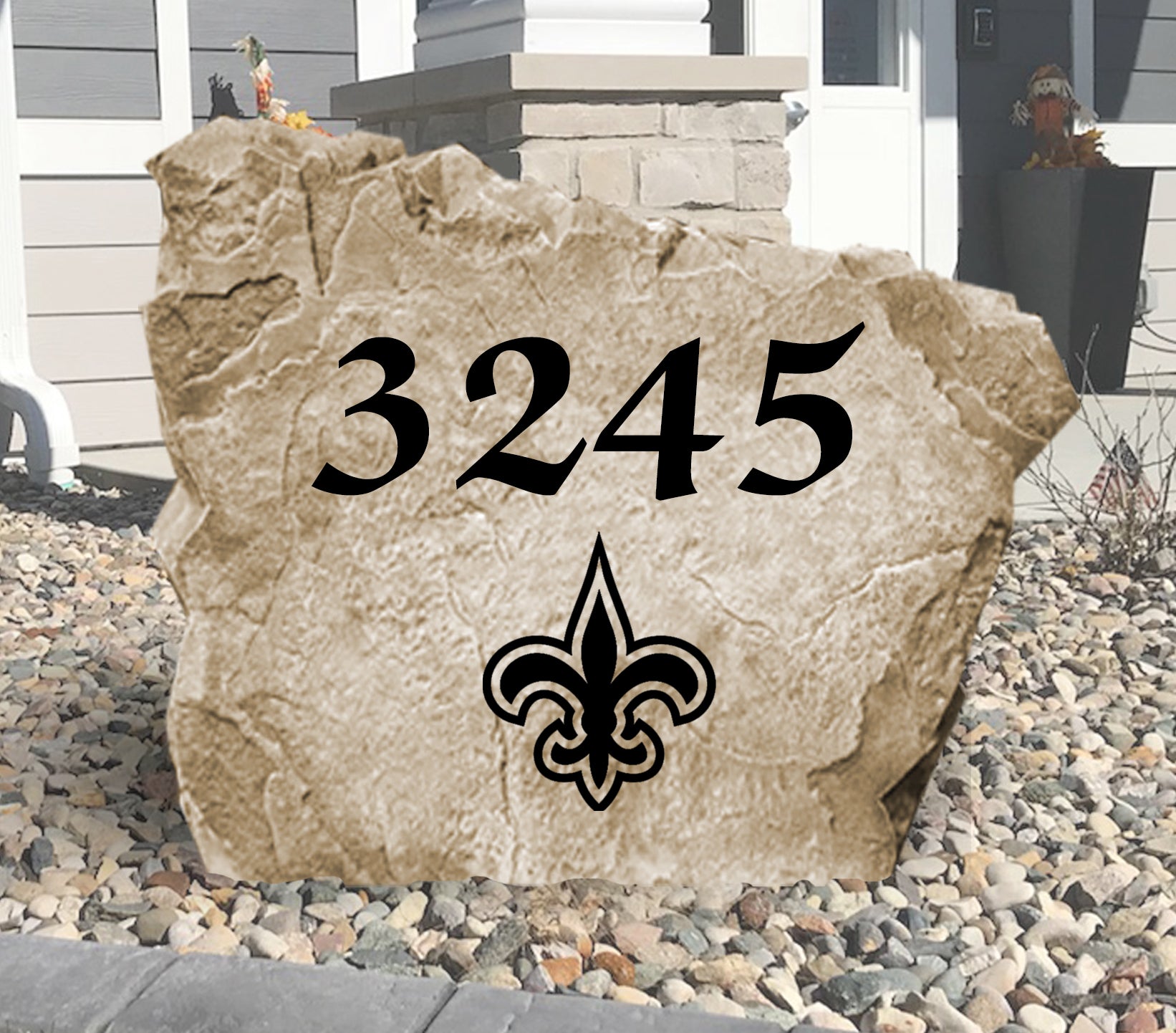 New Orleans Saints Design-A-Stone Landscape Art Address Stone