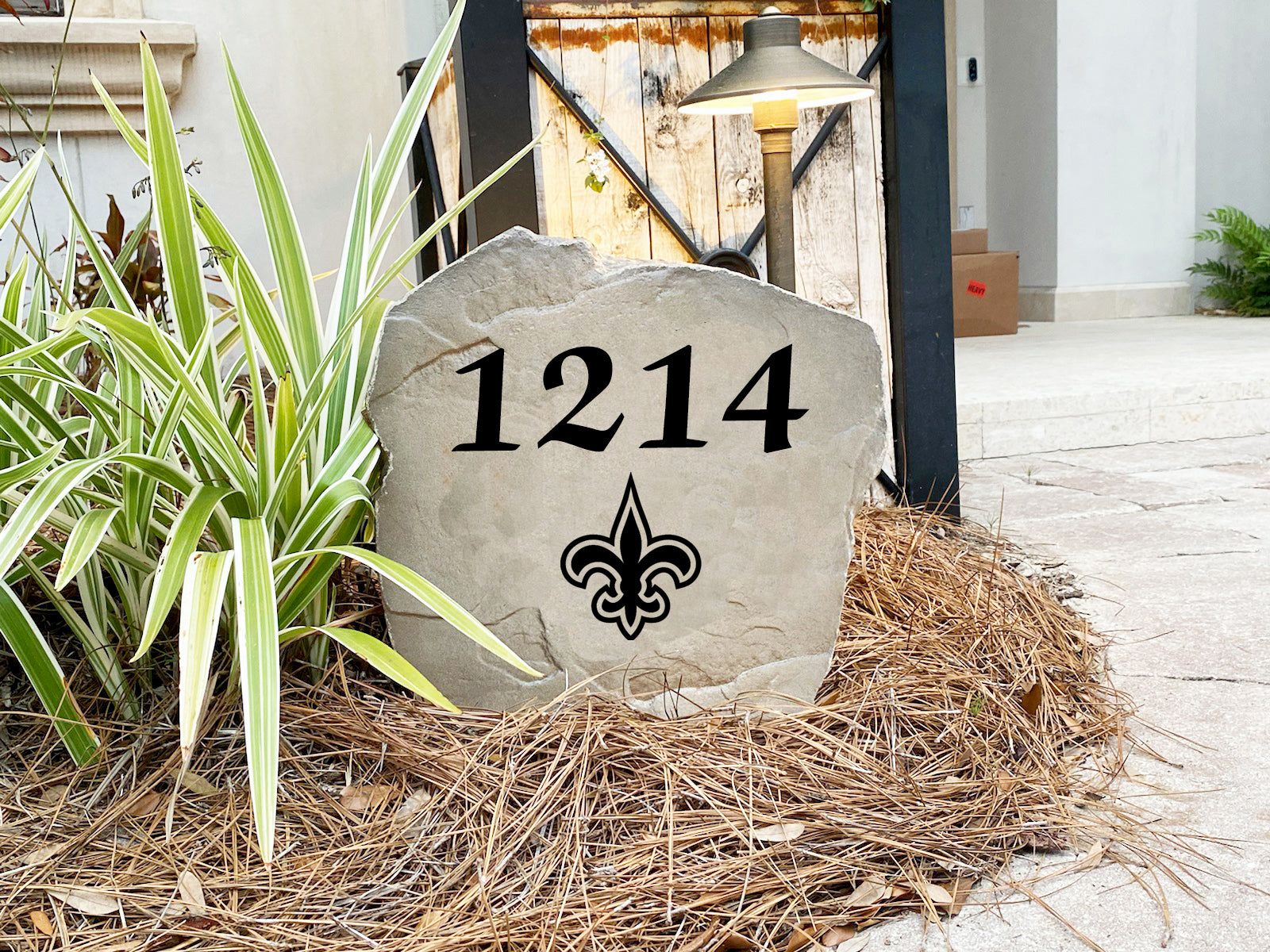 New Orleans Saints Design-A-Stone Landscape Art Address Stone