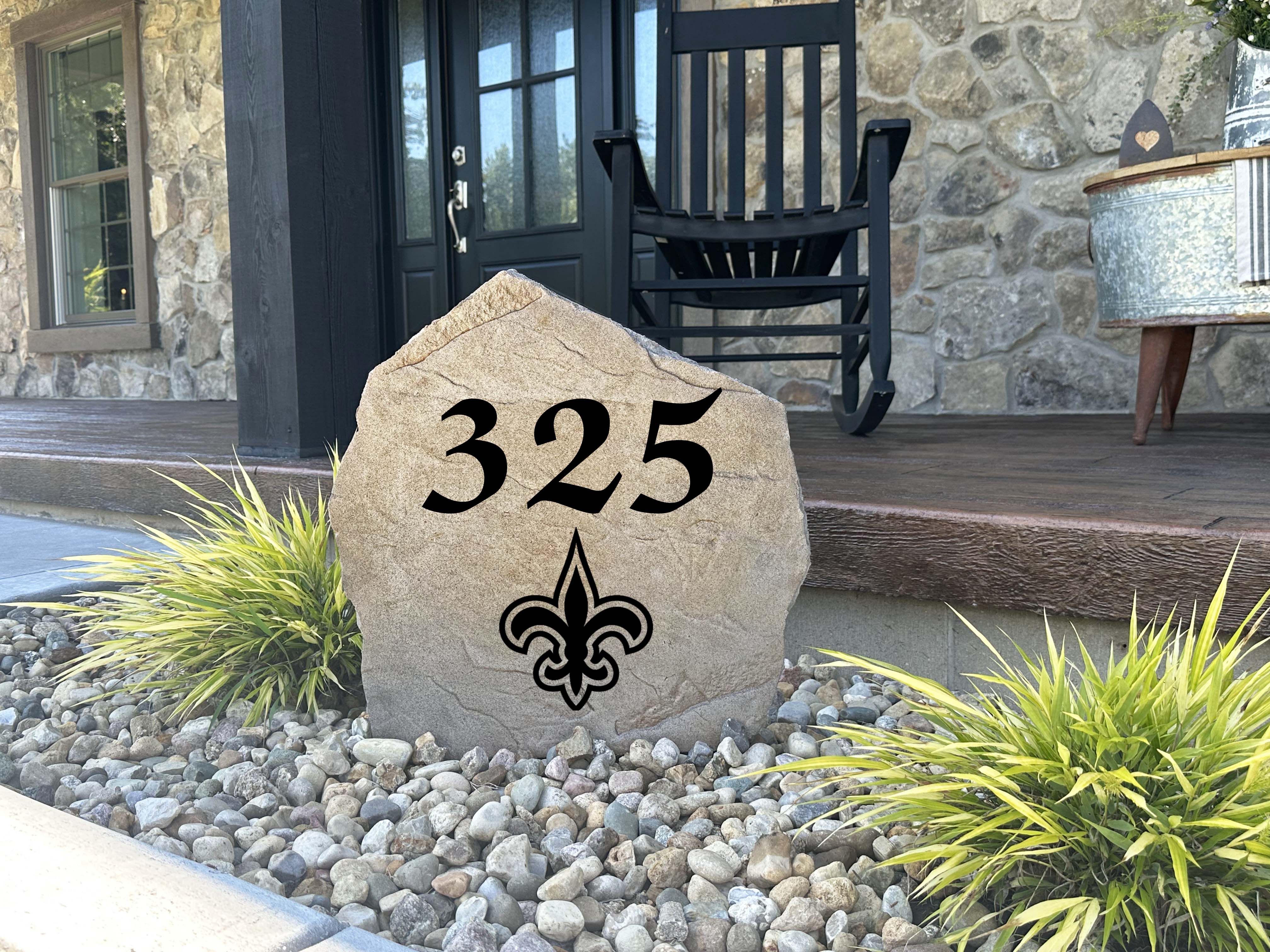 New Orleans Saints Design-A-Stone Landscape Art Address Stone