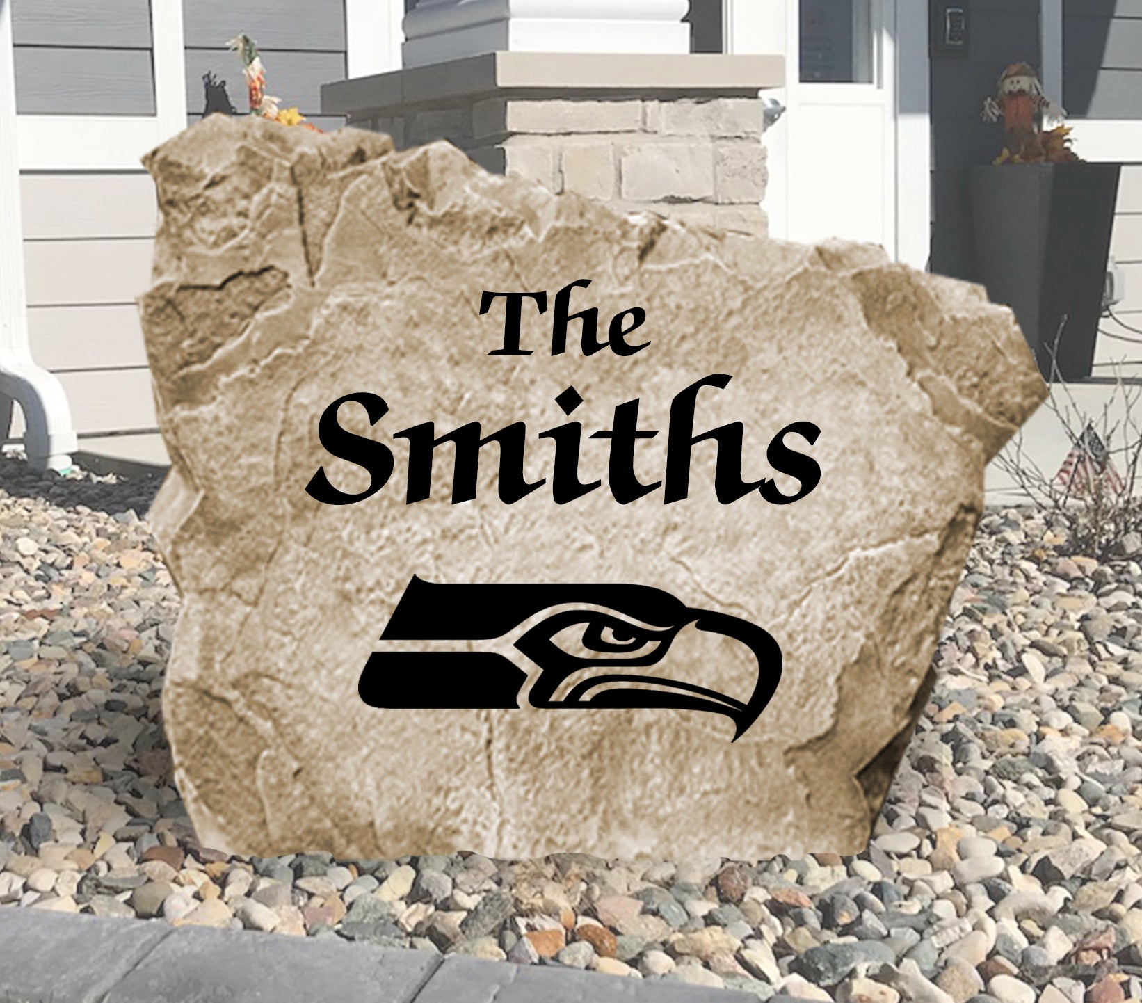 Seattle Seahawks Design-A-Stone Landscape Art Family Name