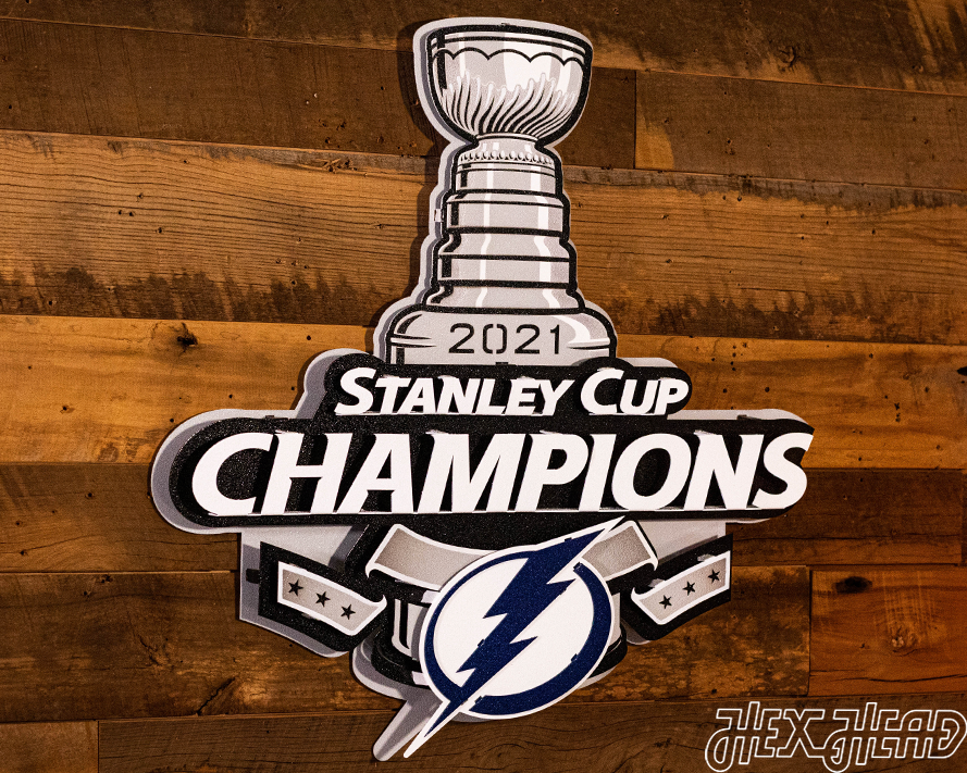 Tampa Bay Lightning 2021 STANLEY CUP CHAMPIONS- 3D Vintage Metal Wall Art