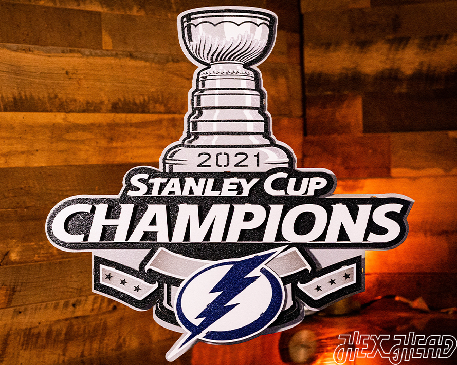 Tampa Bay Lightning 2021 STANLEY CUP CHAMPIONS- 3D Vintage Metal Wall Art
