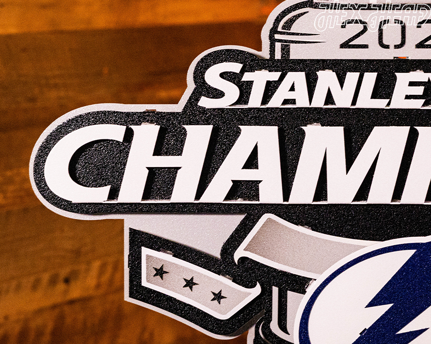 Tampa Bay Lightning 2021 STANLEY CUP CHAMPIONS- 3D Vintage Metal Wall Art
