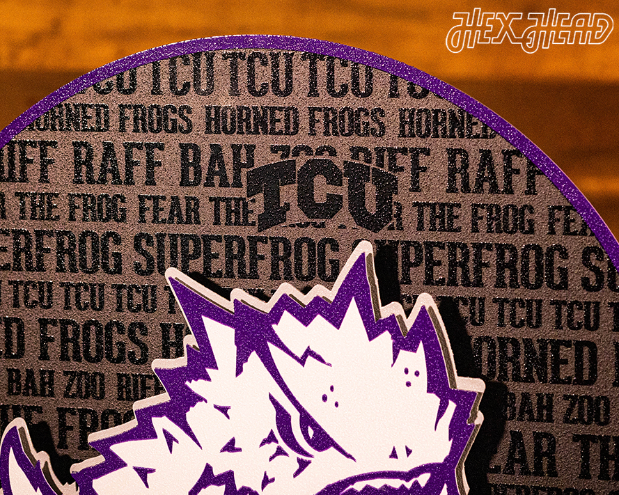 TCU Texas Christian "Horned Frog" CRAFT SERIES 3D Embossed Metal Wall Art