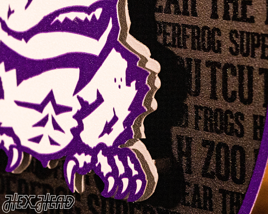 TCU Texas Christian "Horned Frog" CRAFT SERIES 3D Embossed Metal Wall Art