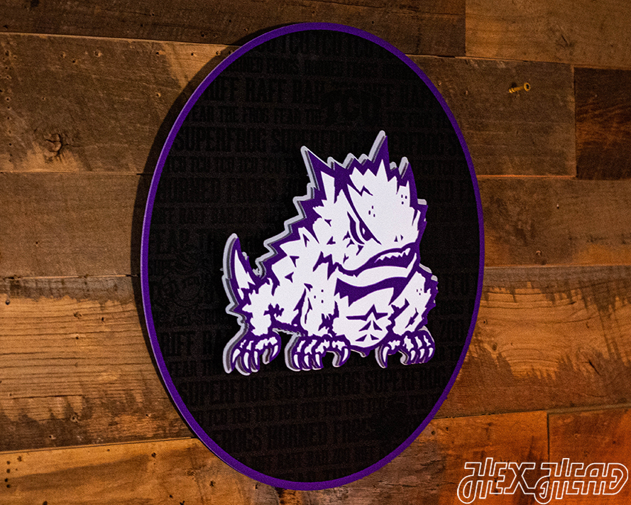 TCU Texas Christian "Horned Frog" CRAFT SERIES 3D Embossed Metal Wall Art